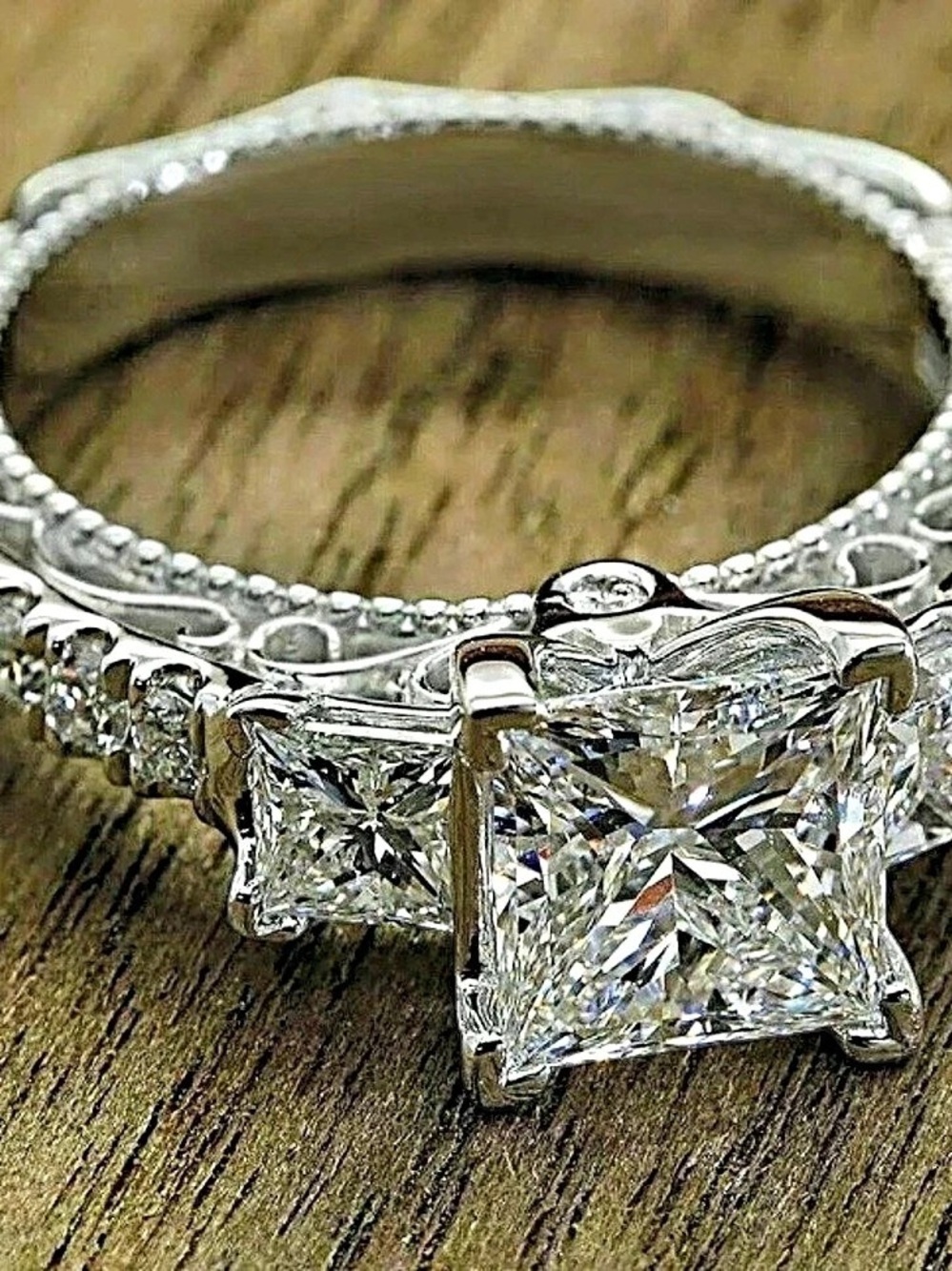 Cubic Zirconia Solitaire-Style Ring in Silver NWOT Size 8